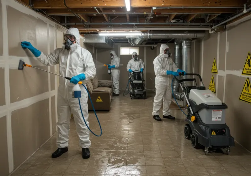 Basement Moisture Removal and Structural Drying process in Porterdale, GA